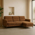 Chaise longue tapizado Conforta Marrón 3 plazas 238 x 87,5 x 160 cm