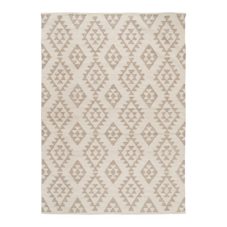 Alfombra de lana y algodón suave grande en Blanco - Natural 200 x 300 cm