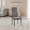 Silla de comedor Yuri tapizada en microfibra Jarama Marengo con patas metálicas negras