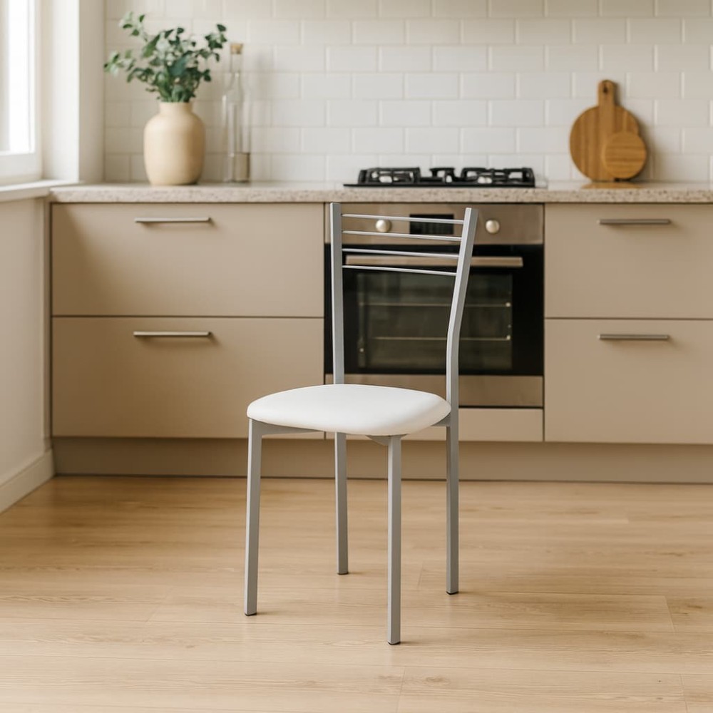 Silla de cocina PU Blanca barata ambiente 2