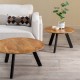 Mesa de centro redonda de madera Natural - Negro