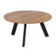 Mesa de centro redonda de madera Natural - Negro