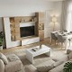 Conjunto salón Essential con mesa de centro y comedor en Blanco Brillo