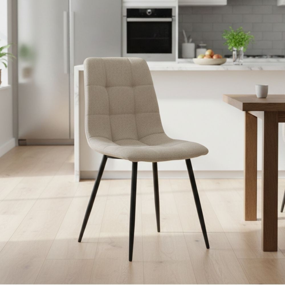 Silla tapizada Lisboa Chenilla Beige