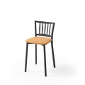 Taburete Bajo de Cocina Petra Negro con Respaldo - Altura asiento 47cm