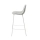 Taburete de cocina con respaldo Medio Oslo tapizado piel sintética Blanco - Ceniza - Lateral