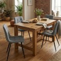 Set 4 Sedie da pranzo Lisboa · Ciniglia Grigio Chiaro · Risparmio Formato Kit