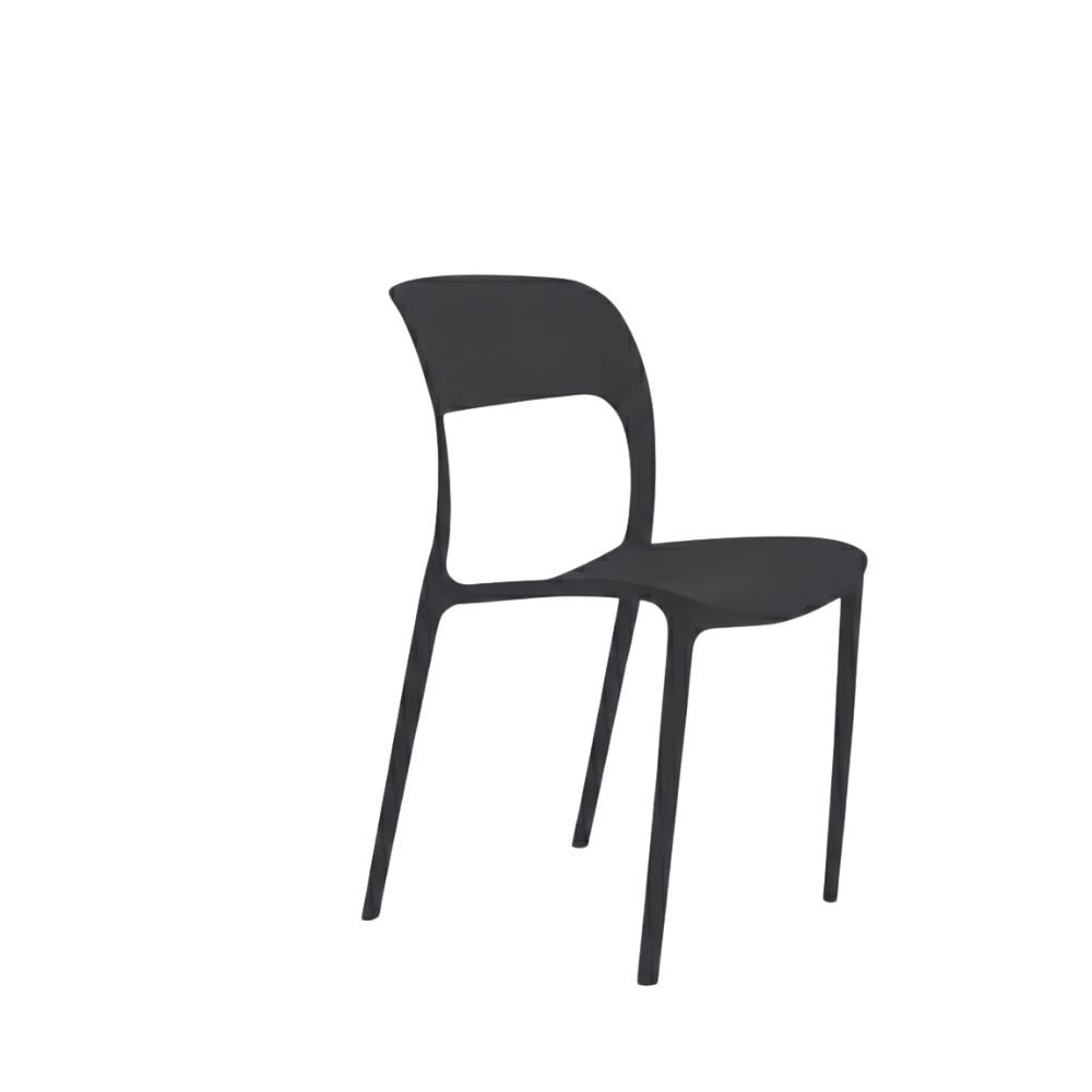 Silla Apilable Roma Negra de Cocina - fanmuebles