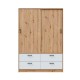 Armoire Portes Coulissantes Velvet 140cm Chêne et Blanc