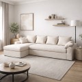 CHAISE-LOUNGER CREMA TEJIDO-MADERA 300 X 161 X 90 CM
