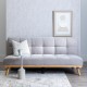 SOFÁ-CAMA GRIS METAL-MADERA SALÓN 178 X 94 X 86 CM