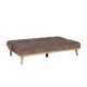 SOFÁ-CAMA TAUPE METAL-MADERA SALÓN 178 X 94 X 86 CM