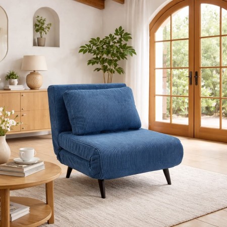 Sillón cama Tiara Azul - ¡Confort y estilo en un solo mueble!