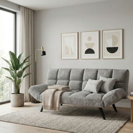 Bett ausziehbarem Bett Vega Taped Grau 181 x 86 x 80 cm