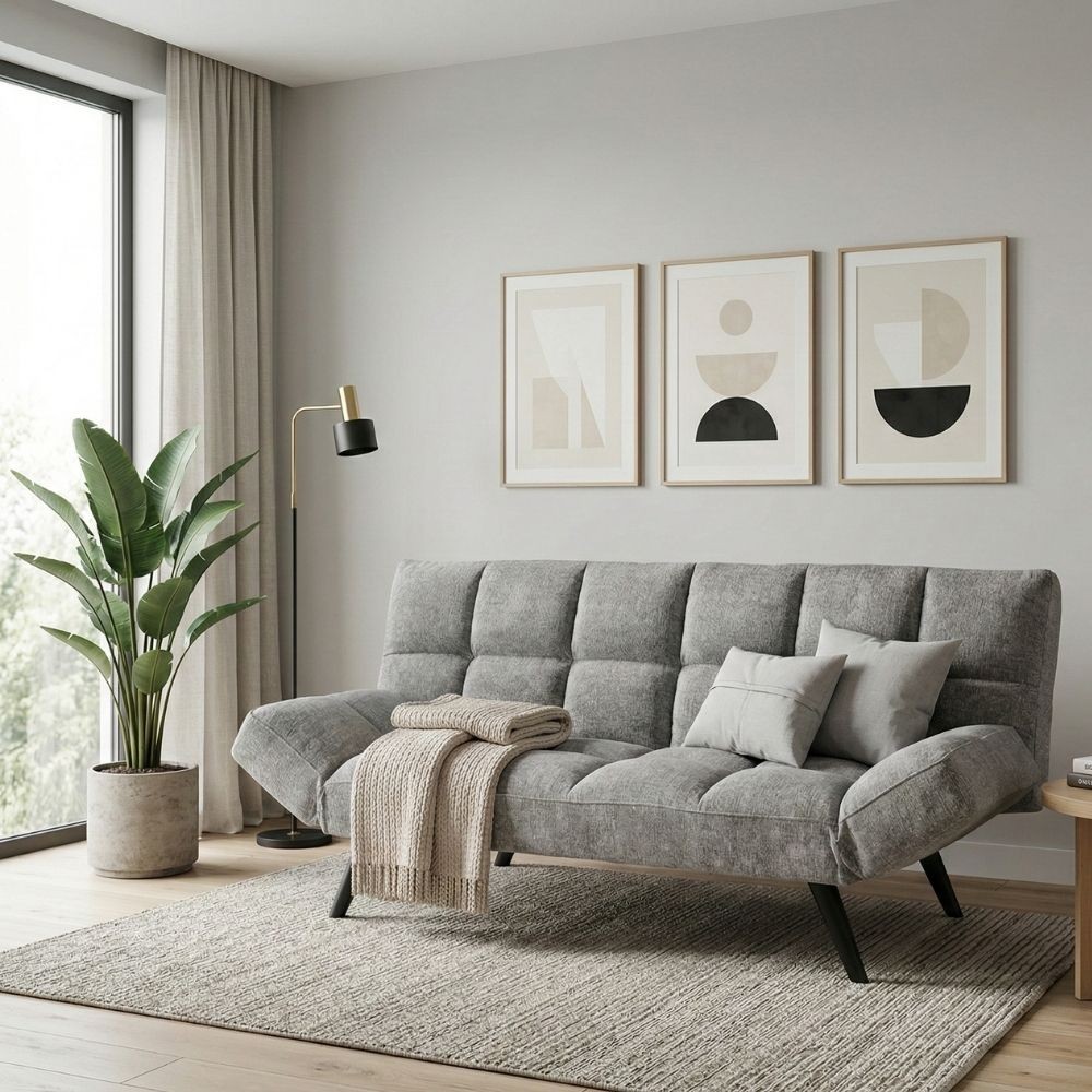 Canfa bed click clac Vega Gris tapé 181 x 86 x 80 cm