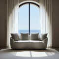 Divano a tre posti rivestito in ghiaccio 197 x 75 x 96 cm