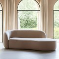 Sofá 3 plazas diseño curvo Beige 229 x 76 x 100 cm