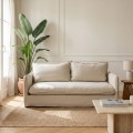 SOFÁ 3 PLAZAS CREMA TEJIDO-MADERA 200 X 95 X 85 CM