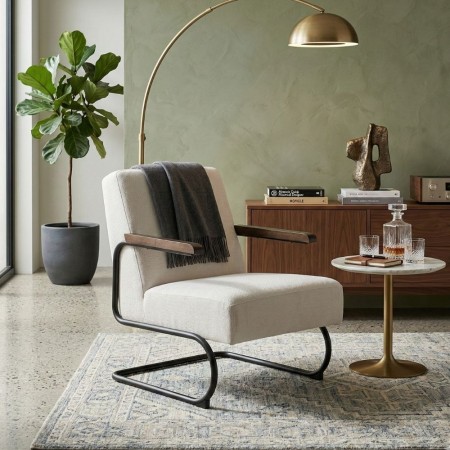 SILLÓN BEIGE METAL-TEJIDO 61 X 70 X 85 CM
