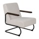 Poltrona bege em metal e tecido 61 x 70 x 85 cm