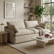 SOFÁ 3 PLAZAS BEIGE TEJIDO-MADERA 212 X 100 X 83 CM