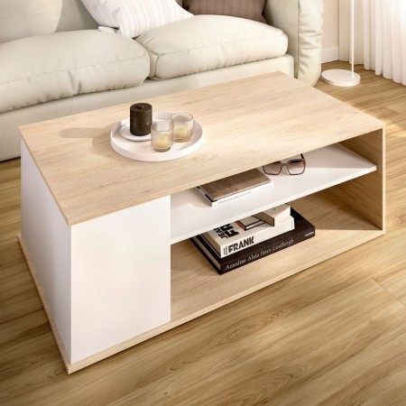 Mesa de Centro Elevable BARI Blanco Natural - fanmuebles