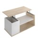 Table Basse Relevable BARI Blanc Naturel - fanmuebles