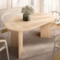 Ausziehbarer ovaler Esstisch BARI Natur 140/180 cm