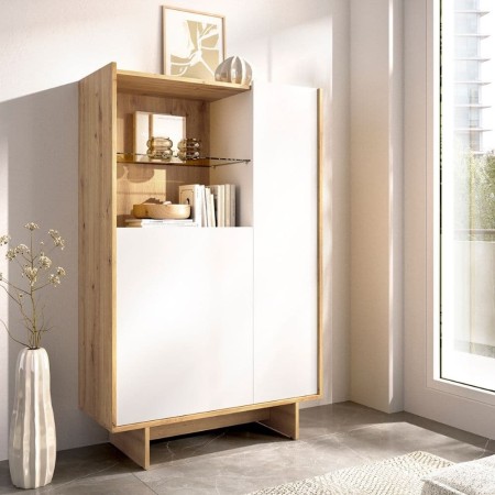 Aparador vertical 2 puertas 1 cajón Ka Nordic Blanco 80,5 x 137,7 x 30 cm