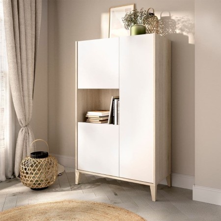 Module Vertical Bari Blanc et Naturel 3 Portes