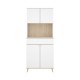 Armoire Haute Wok Blanc Naturel avec Tiroir