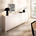 Credenza BARI - Bianco - Naturale 150 x 77,5 x 40 cm