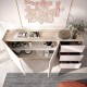 Buffet BARI Naturel Blanc 150 cm 3 Tiroirs - fanmuebles