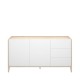 Buffet BARI Naturel Blanc 150 cm 3 Tiroirs - fanmuebles