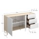 Sideboard BARI Natur Weiß 150 cm 3 Schubladen - fanmuebles