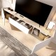 TV-Lowboard BARI Weiß Natur 155 cm Nordisches Design - fanmuebles