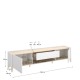 Meuble TV BARI Blanc Naturel 155 cm Design Scandinave - fanmuebles