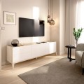 TV-Unterschrank - BARI - Natur - Weiß 129,0 x 50,1 x 39,2 cm