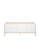 Meuble TV BARI - Naturel - Blanc 129,0x50,1 cm - fanmuebles