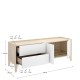 TV-Unterschrank BARI - Natur - Weiß 129,0x50,1 cm - fanmuebles