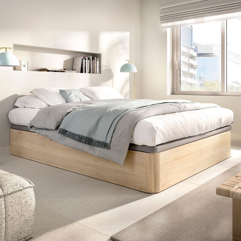 Cama sommier rebatível Round 150x190 Natural - fanmuebles