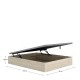 Stauraumbett klappbar Round 150x190 Natur - fanmuebles