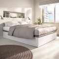 Cama sommier rebatível com sapateira Lan - Branco - 150 x 32 x 190 cm