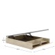 Stauraumbett mit Schuhregal Lan Natur 135x190 - fanmuebles