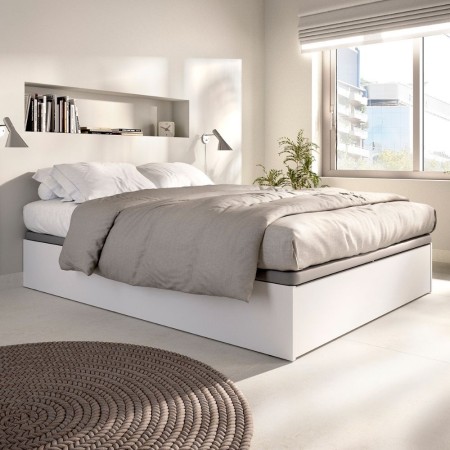Letto Contenitore con Scarpiera Lan Bianco 135x190 cm