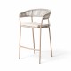Tabouret Empilable Acier Rotin Beige | fanmuebles