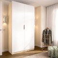 Kleiderschrank 2 Drehtüren Emax Weiß und Eiche Hell 91 x 203,5 x 51,4 cm