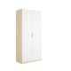 Armario Emax Blanco y Roble Claro 2 Puertas Batientes - fanmuebles