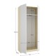 Armadio Emax Bianco e Rovere Chiaro 2 Ante Battenti - fanmuebles