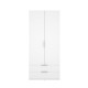 Armoire 2 portes et 2 tiroirs Emax Blanche - fanmuebles